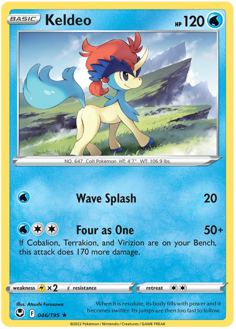 Keldeo Silver Tempest Pokemon Single 046/195