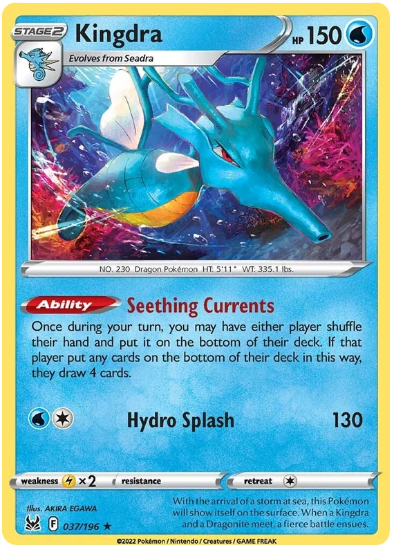 Kingdra Lost Origin Pokemon Single Card 037/196
