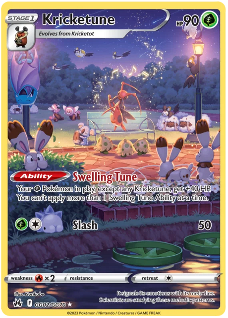 Kricketune Crown Zenith Galarian Gallery Pokemon Card Single