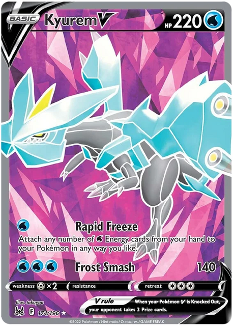 Kyurem V (Full Art) Lost Origin Pokemon Single Card 174/196