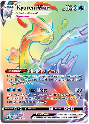 Kyurem VMAX (Secret) Lost Origin Pokemon Single Card 197/196