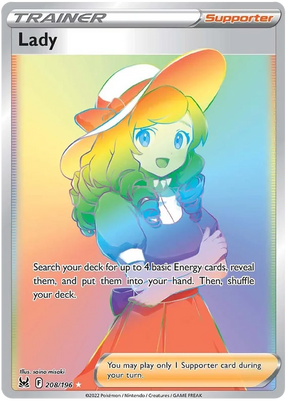 Lady (Secret) Lost Origin Pokemon Single Card 208/196