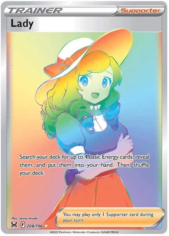 Lady (Secret) Lost Origin Pokemon Single Card 208/196