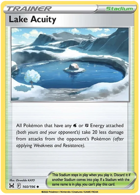 Lake Acuity Lost Origin Pokemon Single Card 160/196