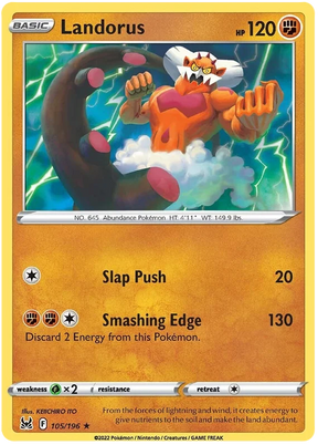 Landorus Lost Origin Pokemon Single Card 105/196