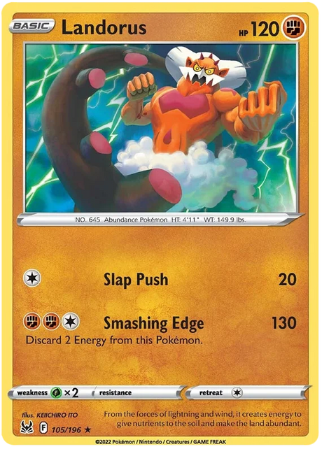 Landorus Lost Origin Pokemon Single Card 105/196