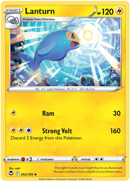 Lanturn Silver Tempest Pokemon Single 052/195