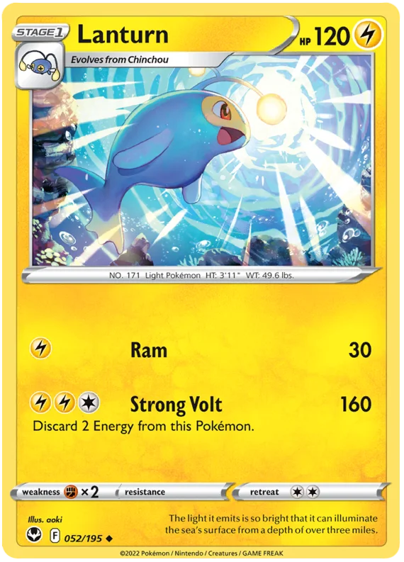 Lanturn Silver Tempest Pokemon Card Single