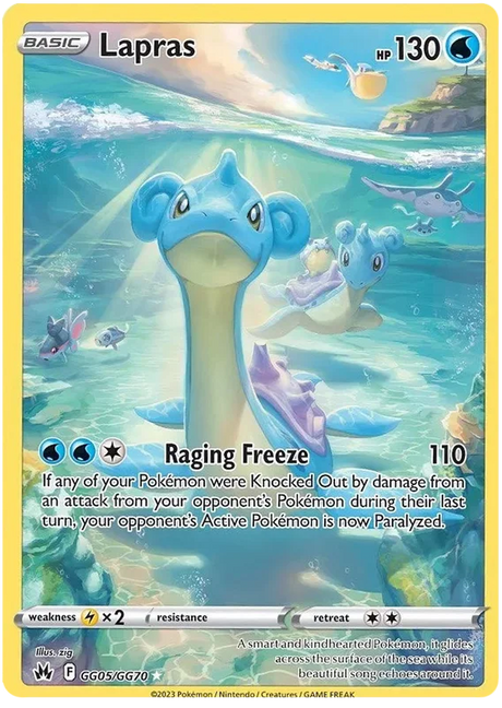 Lapras Crown Zenith Galarian Gallery Pokemon Card Single