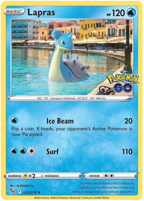 Lapras Pokemon GO Card Singles 023/078