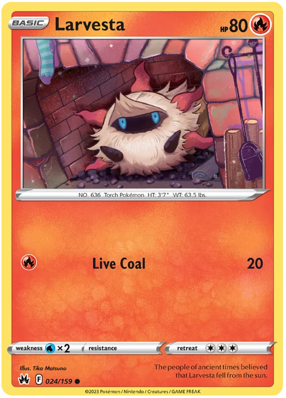 Larvesta Crown Zenith Pokemon Card Single