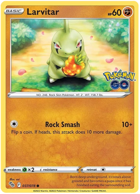 Larvitar Pokemon GO Card Singles 037/078