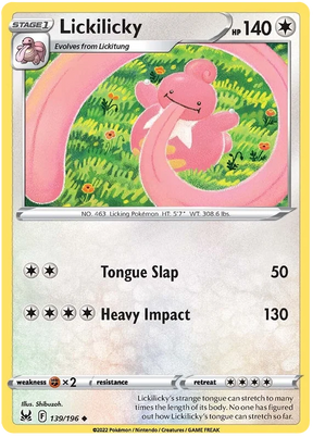 Lickilicky Lost Origin Pokemon Single Card 139/196