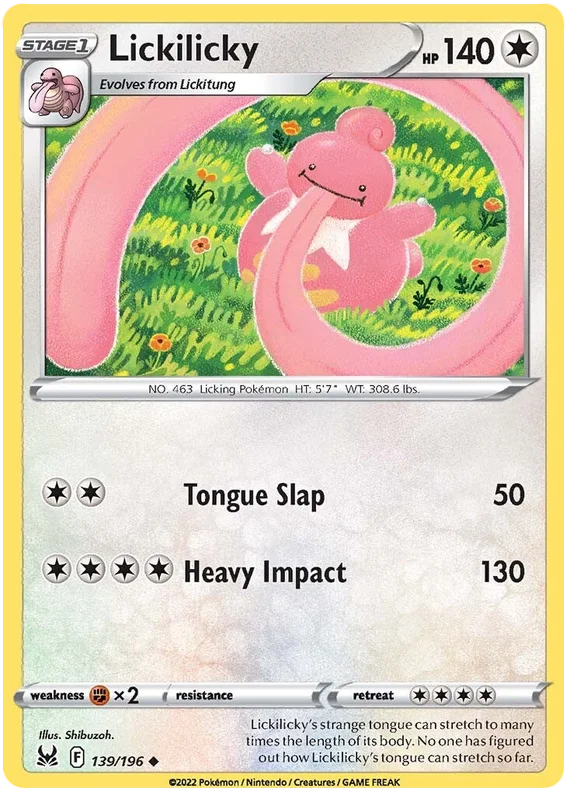 Lickilicky Lost Origin Pokemon Single Card 139/196