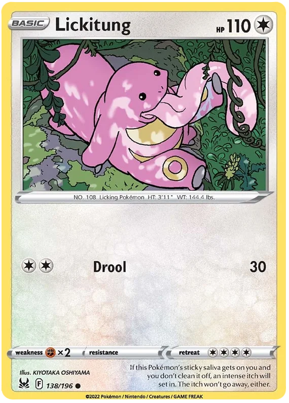 Lickitung Lost Origin Pokemon Single Card 138/196