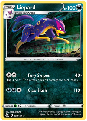 Liepard Crown Zenith Pokemon Card Single