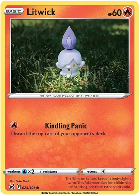 Litwick Lost Origin Pokemon Single Card 024/196