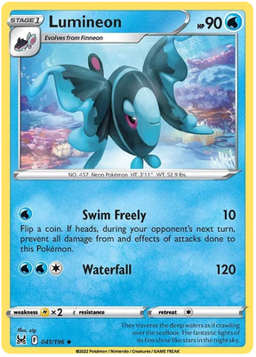 Lumineon Lost Origin Pokemon Single Card 041/196