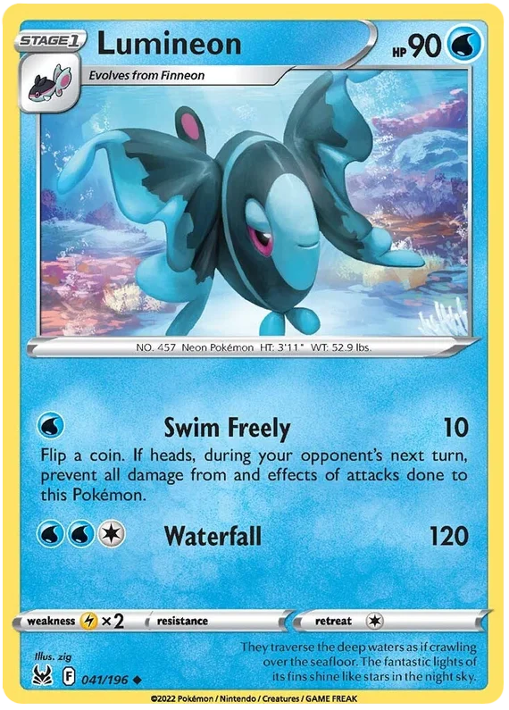 Lumineon Lost Origin Pokemon Single Card 041/196