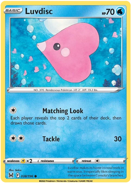Luvdisc Lost Origin Pokemon Single Card 038/196