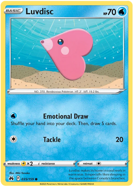 Luvdisc Crown Zenith Pokemon Card Single