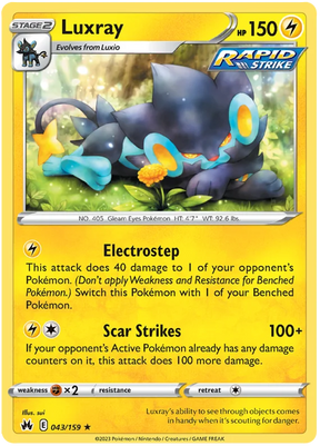 Luxray 043 Crown Zenith Pokemon Card Single