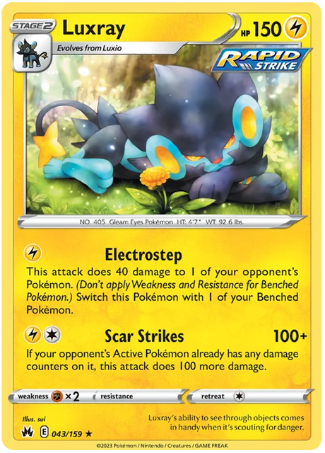 Luxray 043 Crown Zenith Pokemon Card Single