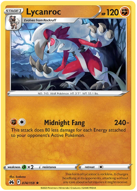 Lycanroc Crown Zenith Pokemon Card Single