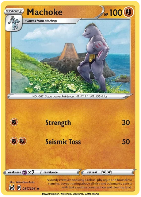 Machoke Lost Origin Pokemon Single Card 087/196