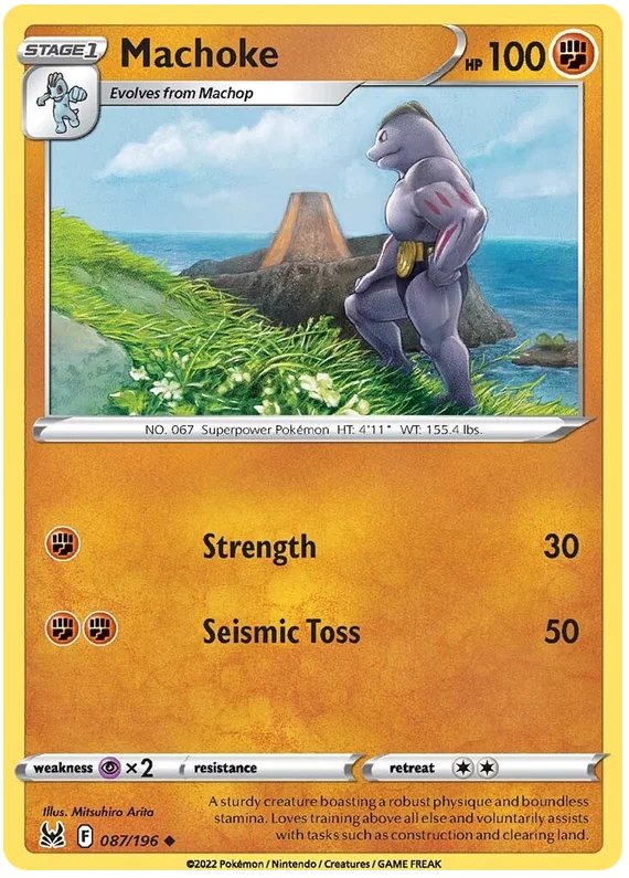 Machoke Lost Origin Pokemon Single Card 087/196