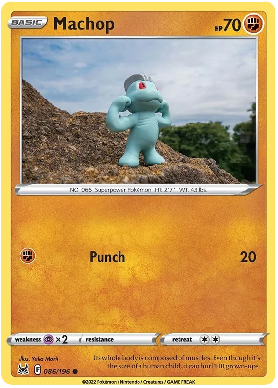 Machop Lost Origin Pokemon Single Card 086/196