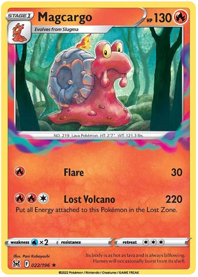 Magcargo Lost Origin Pokemon Single Card 022/196
