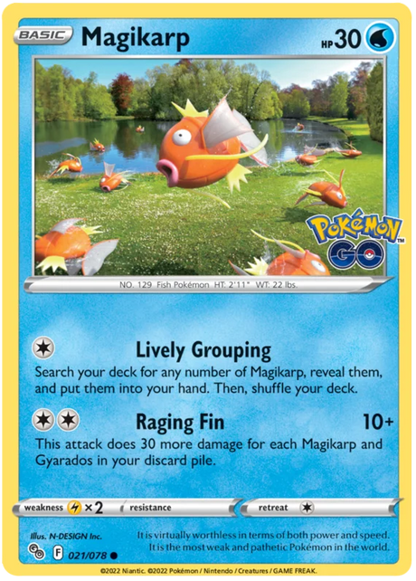 Magikarp Pokemon GO Card Singles 021/078