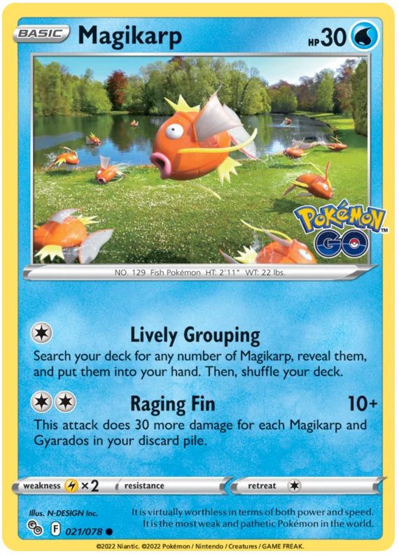 Magikarp Pokemon GO Card Singles 021/078