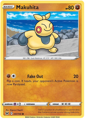 Makuhita Lost Origin Pokemon Single Card 097/196
