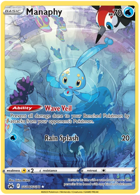 Manaphy Crown Zenith Galarian Gallery Pokemon Card Single