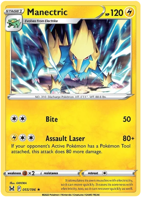 Manectric Lost Origin Pokemon Single Card 055/196