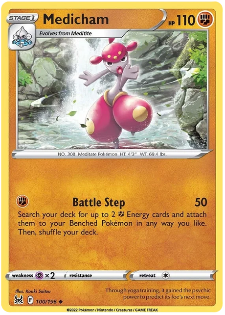 Medicham Lost Origin Pokemon Single Card 100/196