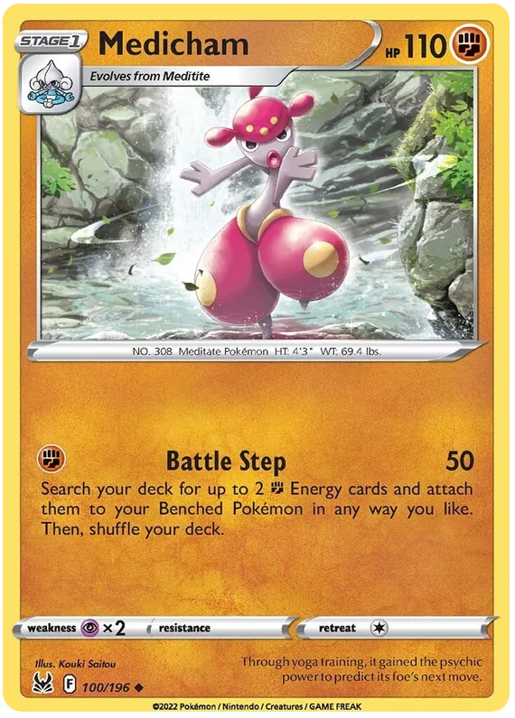 Medicham Lost Origin Pokemon Single Card 100/196