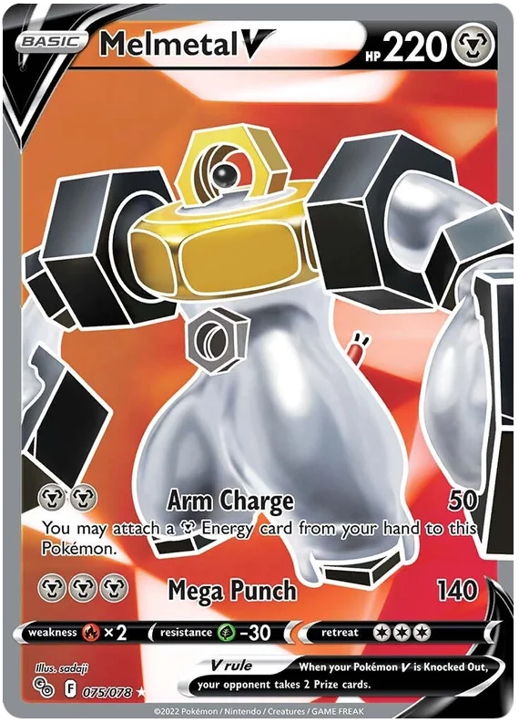 Melmetal V (Full Art) Pokemon GO Card Singles 075/078
