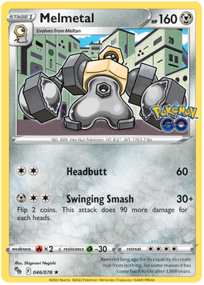 Melmetal Pokemon GO Card Singles 046/078