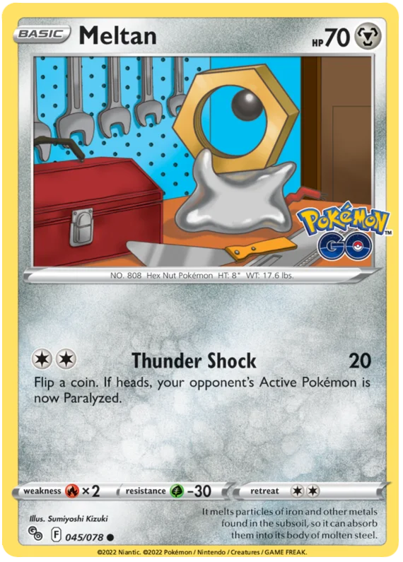 Meltan Pokemon GO Card Singles 045/078