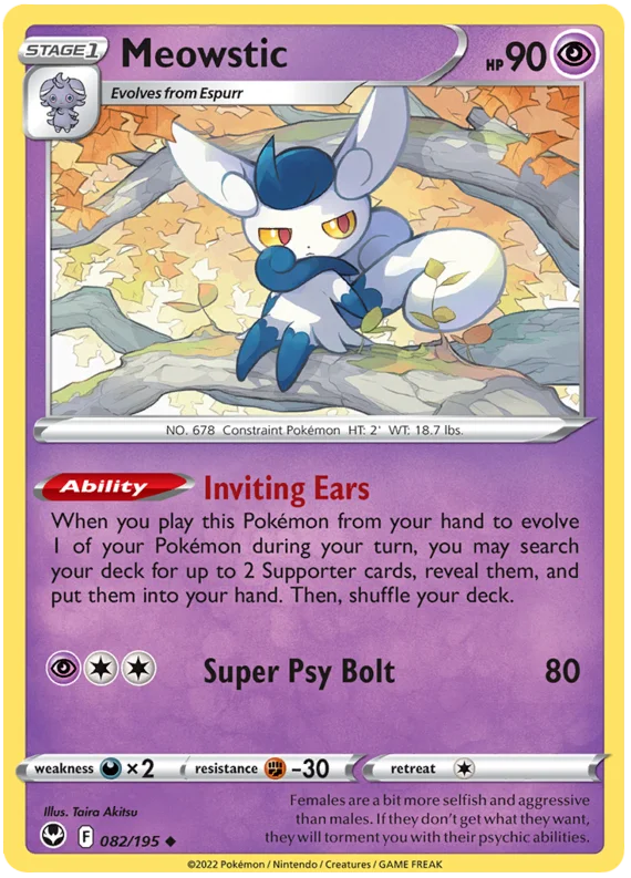 Meowstic Silver Tempest Pokemon Single 082/195