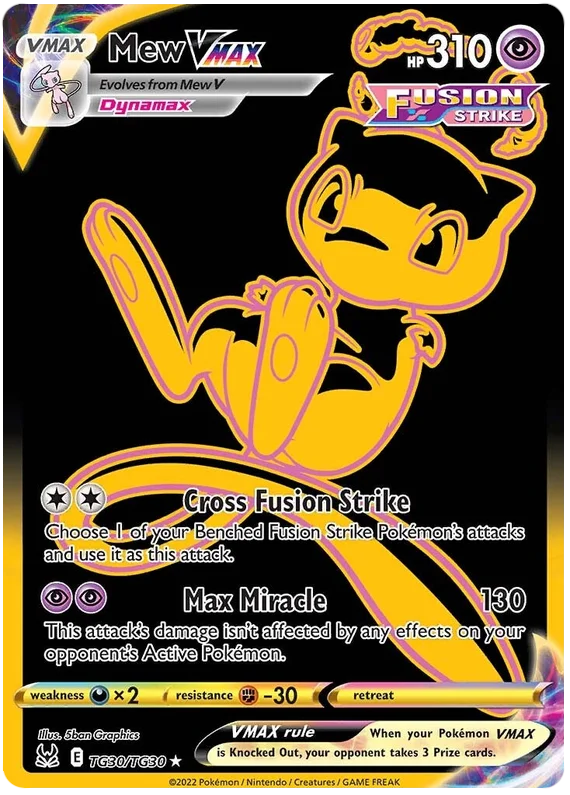 Mew VMAX (Secret) Lost Origin Trainer Gallery Pokemon Single Card TG30/TG30