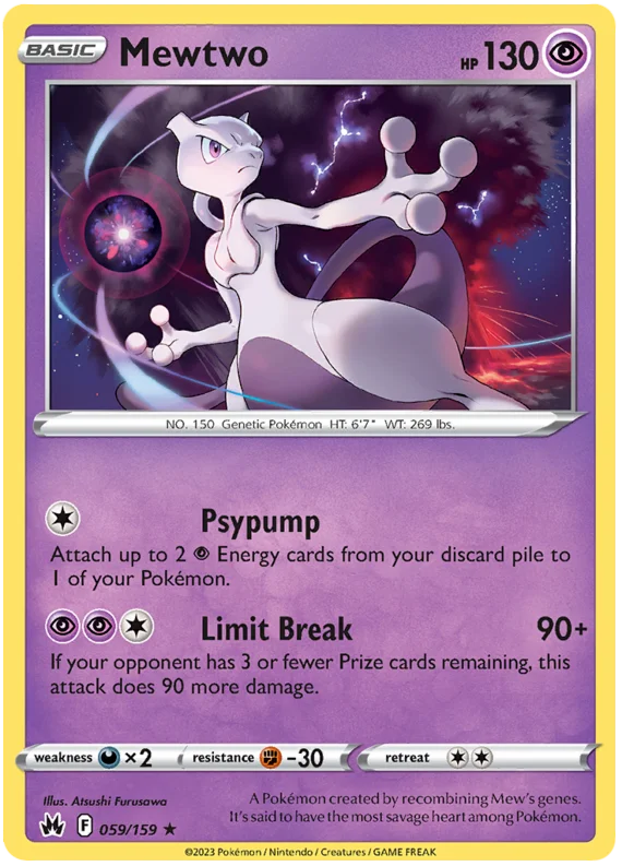 Mewtwo Crown Zenith Pokemon Card Single