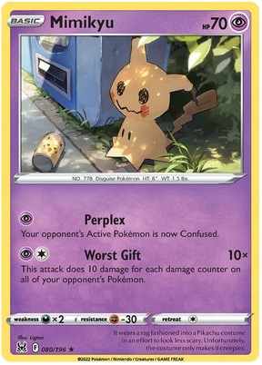 Mimikyu Lost Origin Pokemon Single Card 080/196