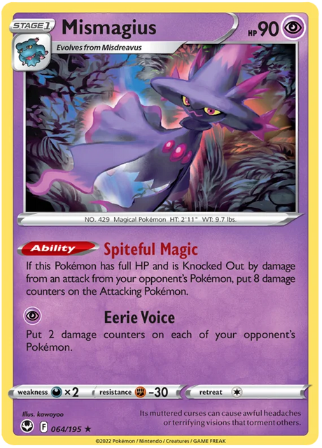 Mismagius Silver Tempest Pokemon Single 064/195