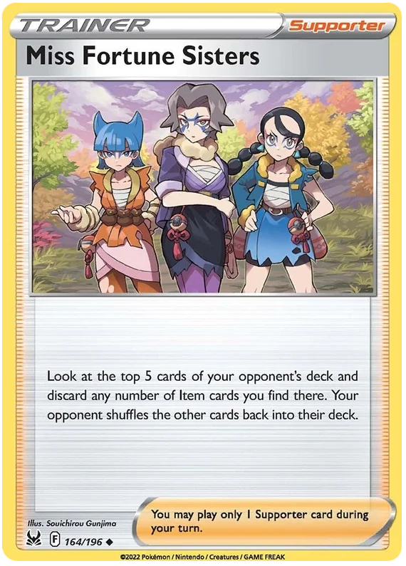 Miss Fortune Sisters Lost Origin Pokemon Single Card 164/196
