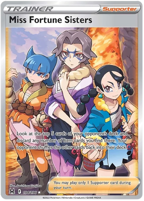 Miss Fortune Sisters (Full Art) Lost Origin Pokemon Single Card 194/196