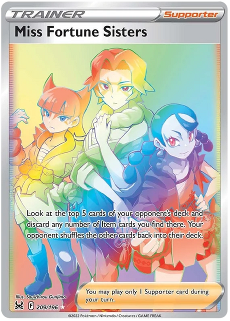 Miss Fortune Sisters (Secret) Lost Origin Pokemon Single Card 209/196